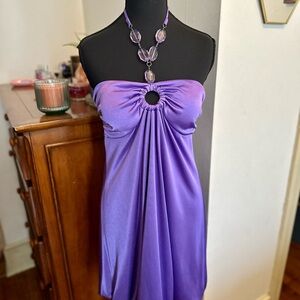 Byer California Purple Strapless Mini Dress